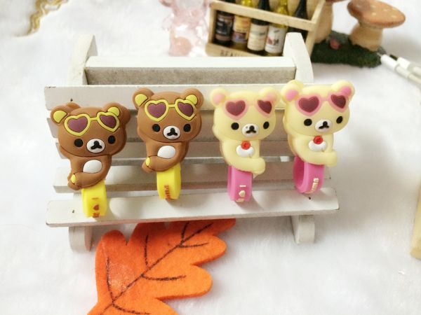

convenient and practical fashion the new spool 2019 bears cartoon animation glasses light pink brown beige spool reel headphone pooh