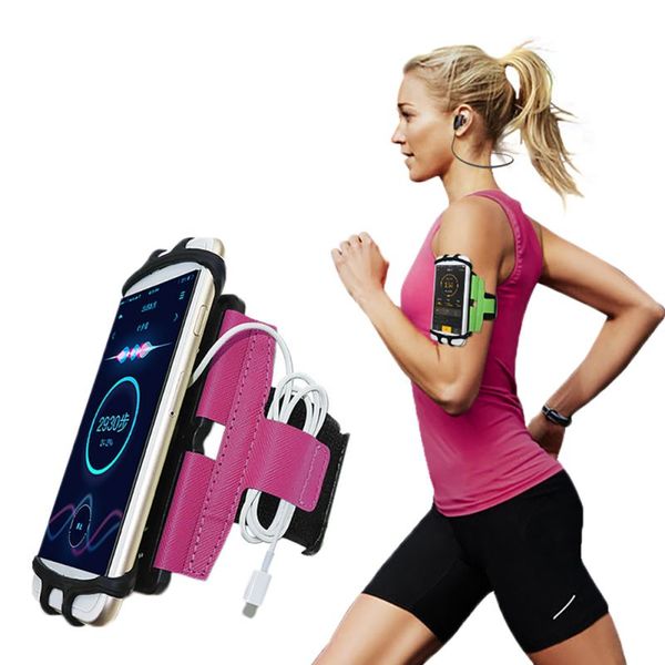 

180 degree rotatable running bag belt men women armband touch screen cell phone case holder cycling gym arm band bag 4-6 inch