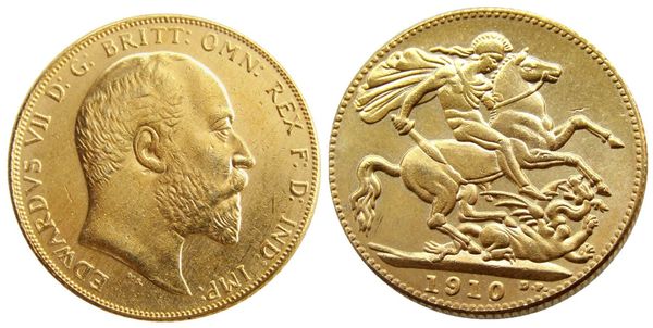 

Великобритания редкие 1910 британская монета король эдвард VII 1 суверенный матовый