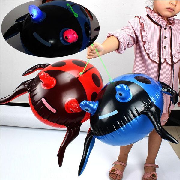 

friendly pvc led light inflatable toys children beetle ladybird balloons inflatable cartoon animals toy for boy new years gift