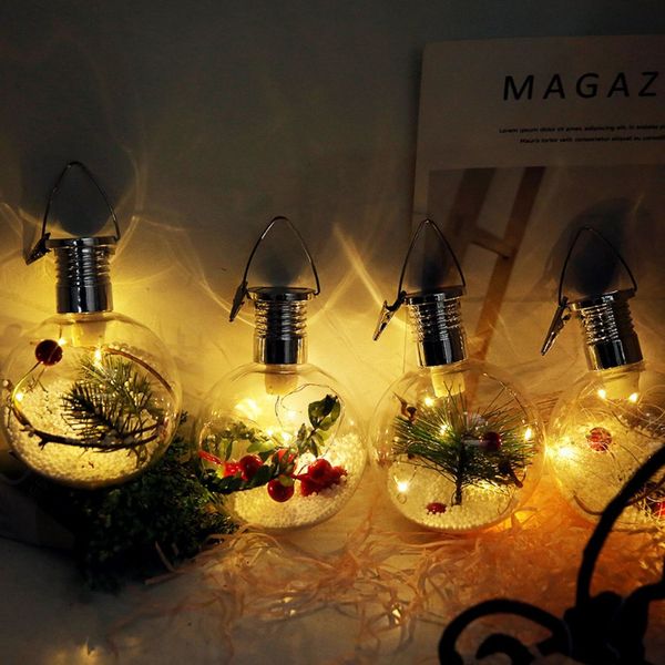 

solar power copper wire ball bulb hanging lamp christmas tree decoration light home bedroom night light