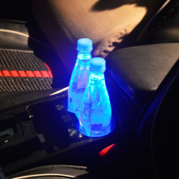 

car interior led water cup mat pads car ambient light all automobile brands personality decoration
