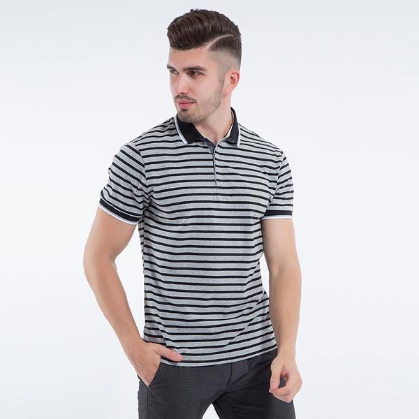 

мужчины полосатый поло твердая топы тис рубашка лето повседневная одежда прохладный tops tee камиза тонкий polo masculina падения доставка, White;black