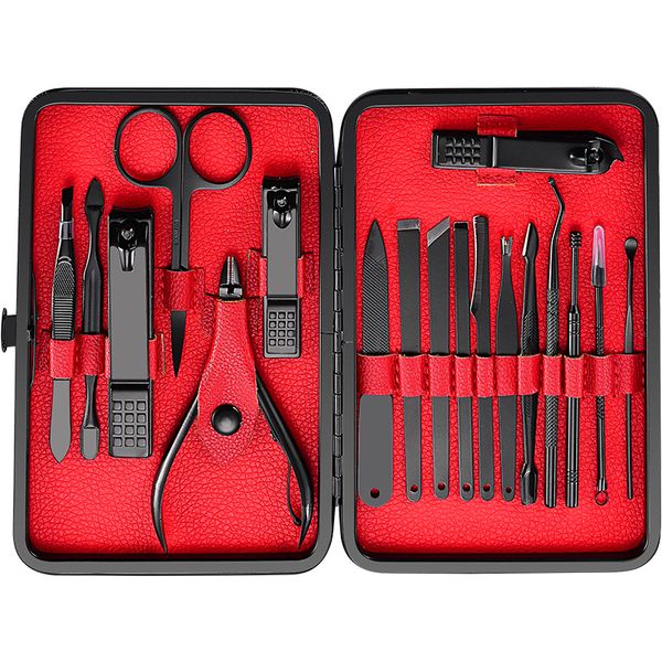 

18pcs nail clipper set eagle hook nail scissors acne needle nose exfoliating trimming pedicure menicure care tools kit