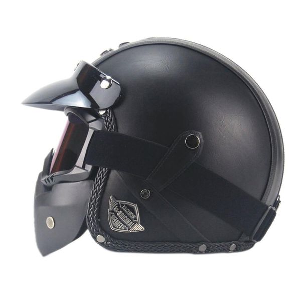 

four seasons vintage helmet handmade personality retro exquisite helmet motorcycle motor car 3/4 leather half