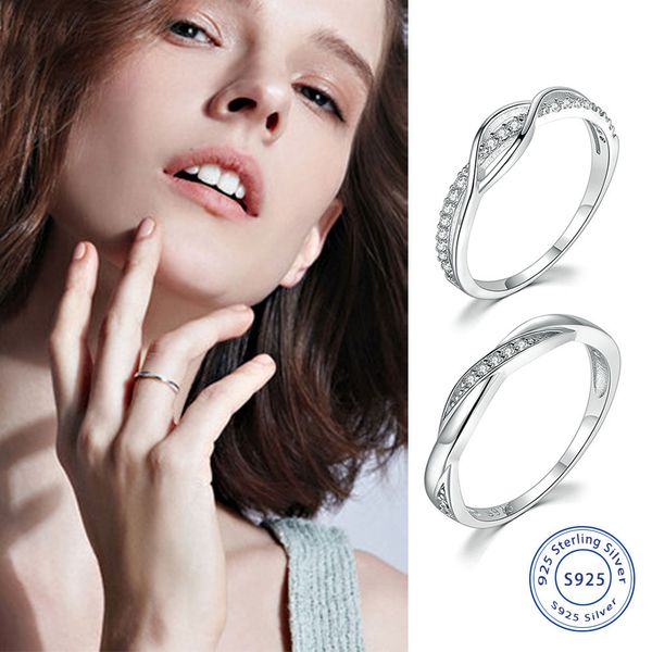 

wedding ring set rings for women s925 silver ring thin simple style winding delicate gift fashion jewelry, Slivery;golden