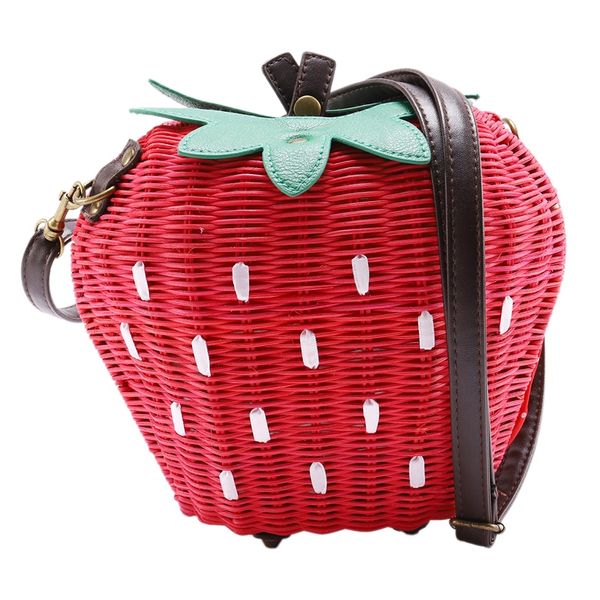 

rattan bag pastoral woven fashion handbags fruit strawberry bag cartoon messenger