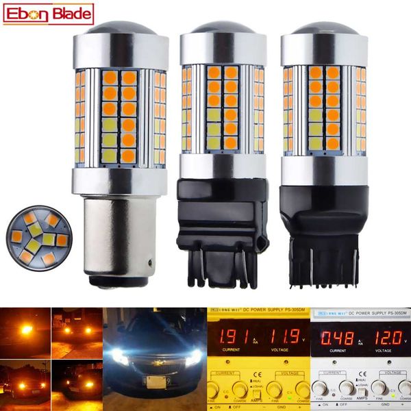 

2x 1157 bay15d p21 / 5w t20 7443 3157 светодиодные лампы canbus нет hyper автомобиля dual color swichback белый янтарный turn signal drl lig