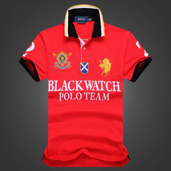 

100% cotton red polos t shirt for mens clothing with embroidery design, White;black