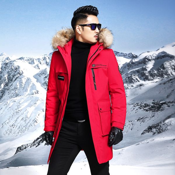 

nick sent wei 2018 winter long section of the men's new men's casual camouflage jacket thick warm down jacket, Black