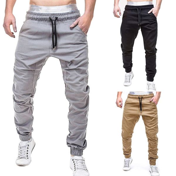 

men sweatpants slacks casual elastic gyms sport solid baggy pockets trousers slacks polyester autumn winter fitness 5.13, Black