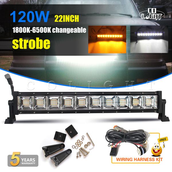 

22inch 120w привело свет бар мигающий strobe combo водить балки авто свет работы 12v 24v для jeep atv offroad 4wd boat led bar