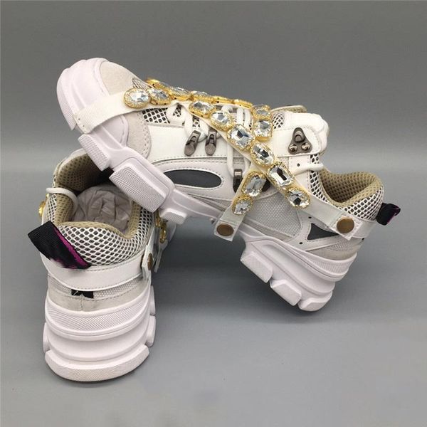 

authentic flashtrek sneaker with removable crystals casual shoes men women mountain climbing lace-up hiking boots sneakers with box, Black