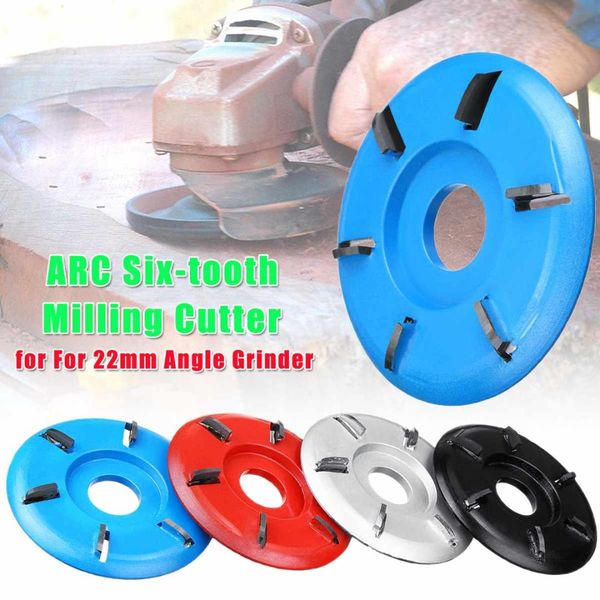 

arc/flat six-tooth plane 90mm wood carving disc tool milling cutter for 22mm bore angle grinder tray blade