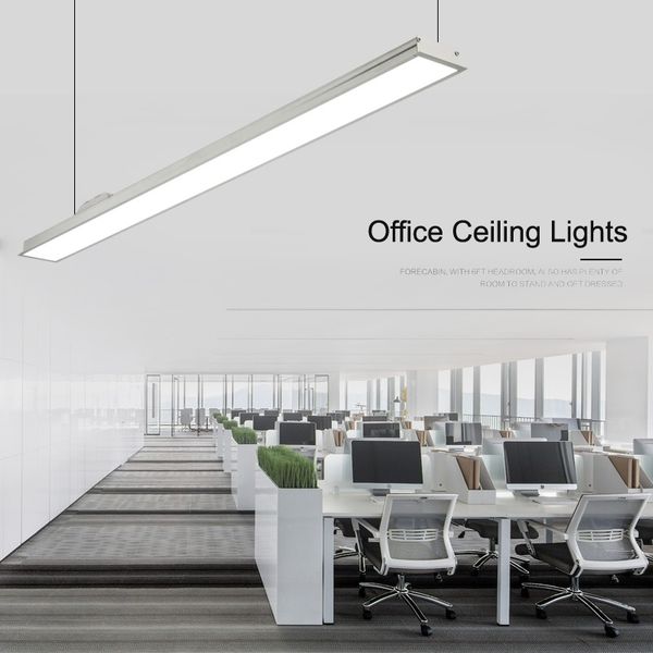 New Slim Office Hanging Lights Thin Aluminum Long Ceiling Lamp Led Commercial Conference Meeting Room Project Lighting Fixture Dynasty Light Cheap