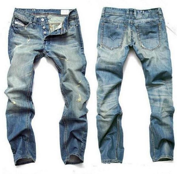 

fashion men jeans mens slim casual pants elastic trousers light blue fit loose cotton denim jeans for male mm20
