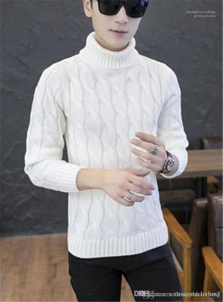 

long sleeve slim mens skinny mens sweaters fashion male pullover clothing solid color mens sweaters turtle neck, White;black
