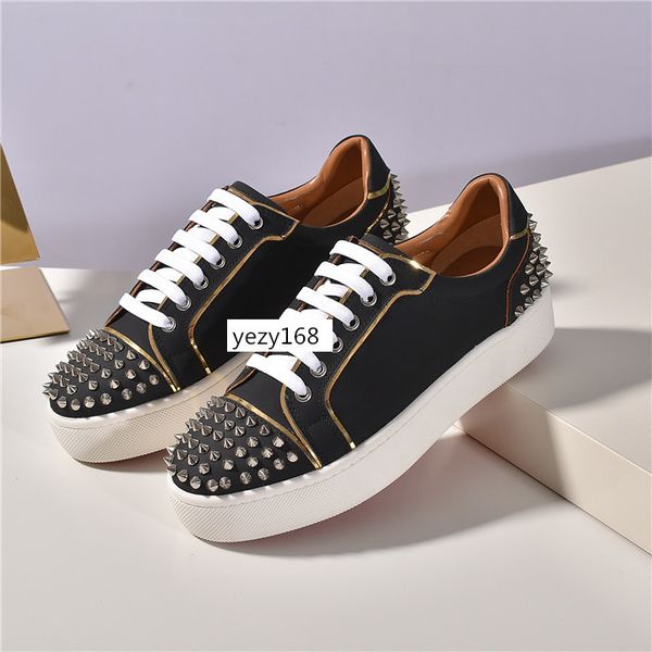 

топ новый krystal спайк носок мужчины тренеры роскошные красные нижние донна кроссовки неопреновые женские заклепки кроссовки дизайнер спайк, Black