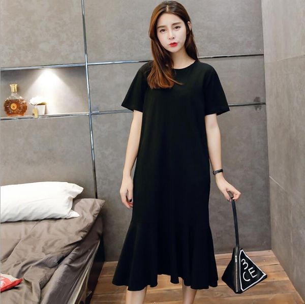 

2019 new arrive summer maternity dress woman casual short sleeve large size dresses pregnant woman clothing md-01436, Black;gray