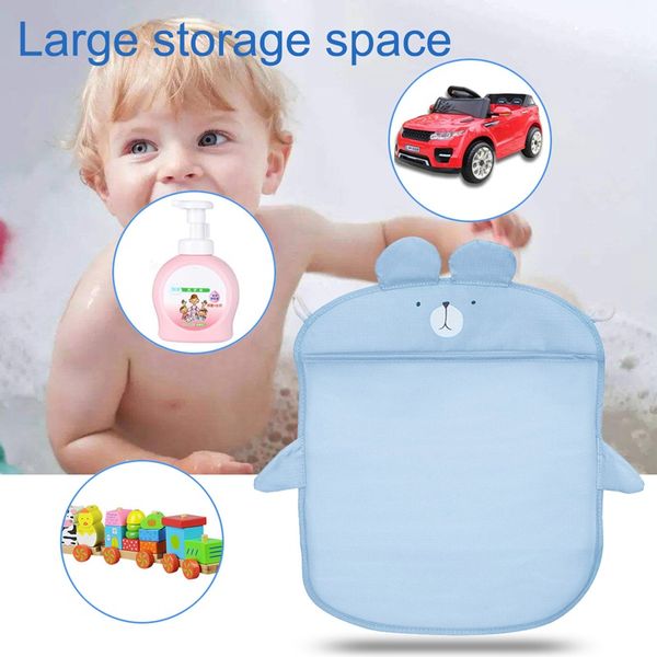 

new bathroom folding durable baby kids bear bath toys pouch storage net mesh bag