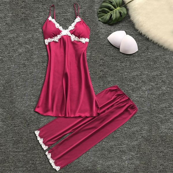 

new pajamas for women lace lingerie nightwear solid underwear babydoll sleepwear set pizama damska bawelna, Black;red