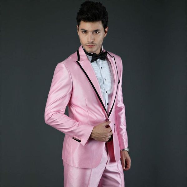 

one button groomsmen peak lapel groom tuxedos men suits wedding/prom man blazer ( jacket+pants+tie) 019, Black;gray