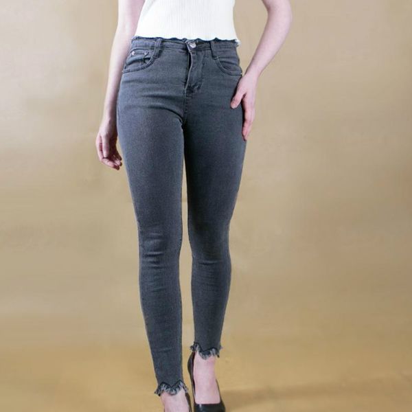 

s-4xl women new fashion jeans ladies high waist nine points was thin stretch pant female summer thin section trousers, Blue