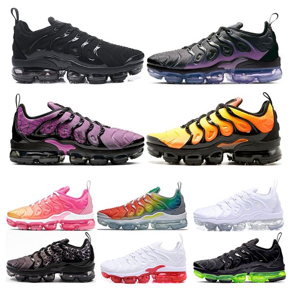 

new mens womens running shoes rainbow bumblebee active fuchsia light menta sunset triple black white women sports sneakers eur 36-45