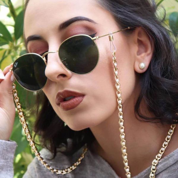 

accessories simple aluminum chain sun accessory pearl chain sunglasses accessories hanging neck glasses rope