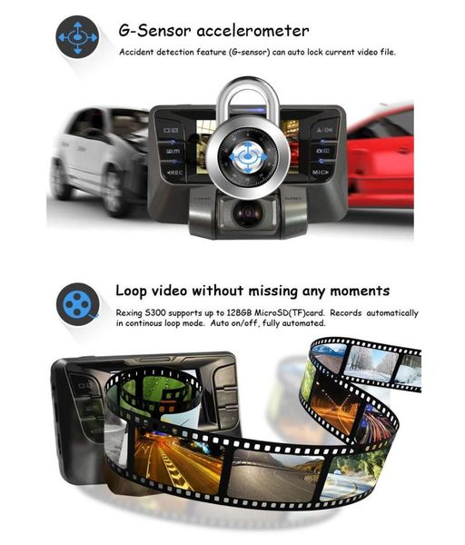 

portable dash cam automatic recorder hd 1080p 170 degree wide angle night vision car dvr car driving recorder g-sensor