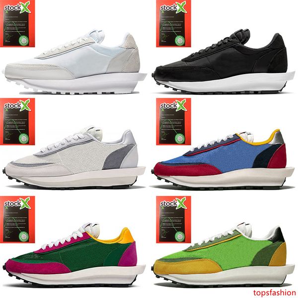

stock x white black nylon sacai waffle mens womens running shoes varsity blue pine green nik breathable sport trainers sneakers