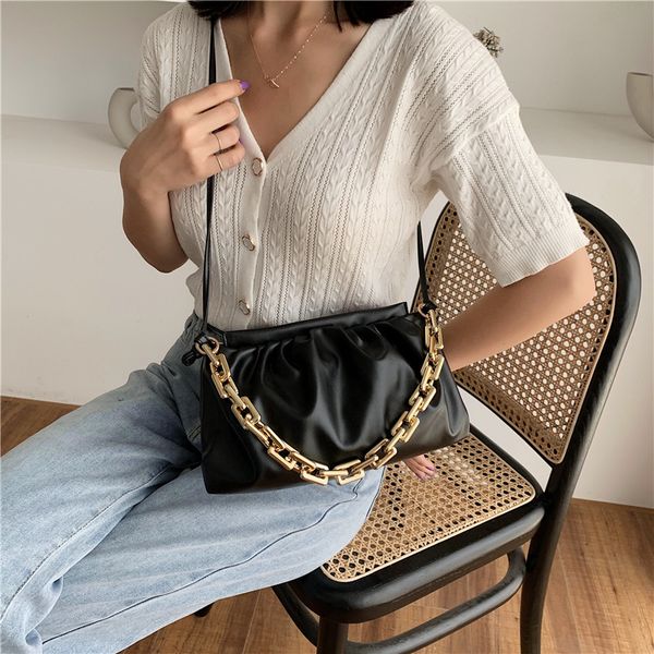 

2020 new shoulder bag women's casual fashion korean chain fold