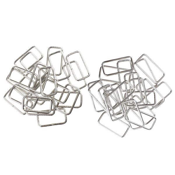 

40x metal square buckle bag strap connector bag accessories for diy bag craft, Black