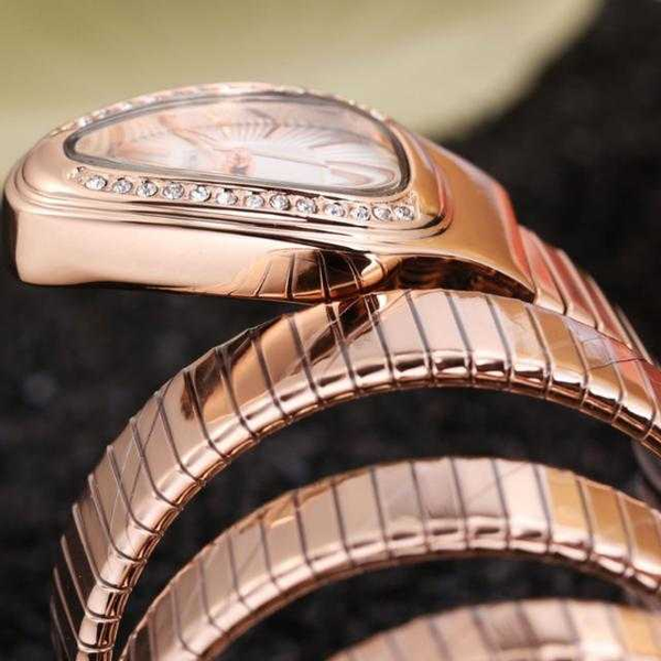 

snake lady bracelet watch creative quartz watch fashion casual female gold, Slivery;brown