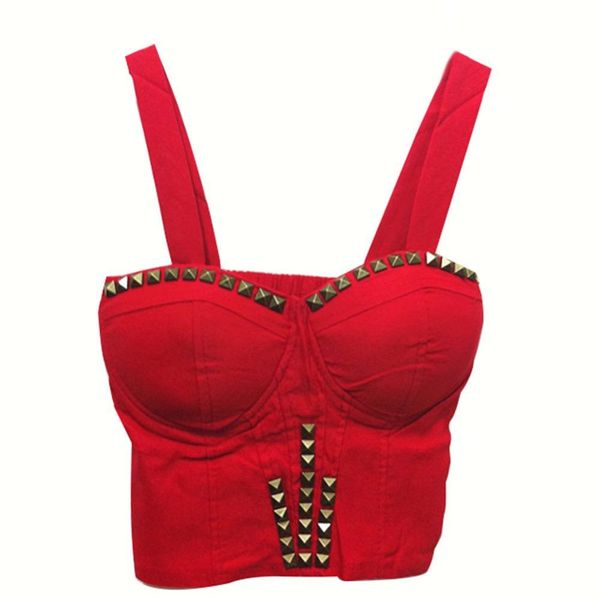 

женщины punk проложенного bralette bralet бюстгальтер бюстье crop top tank top vest трусики, Black;white