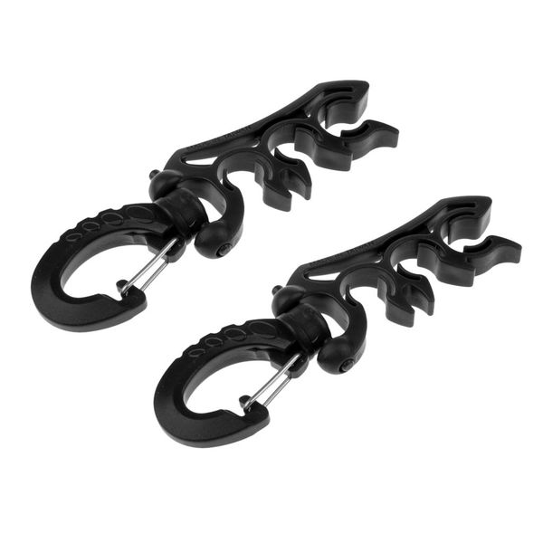 

2pack scuba diving triple bcd hose holder retainer with folding snap clips