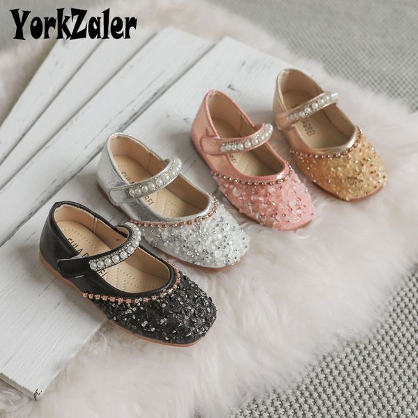 

yorkzaler summer kids party shoes for girl sequines girl princess shoes spring autumn casual children footwear, Black;red
