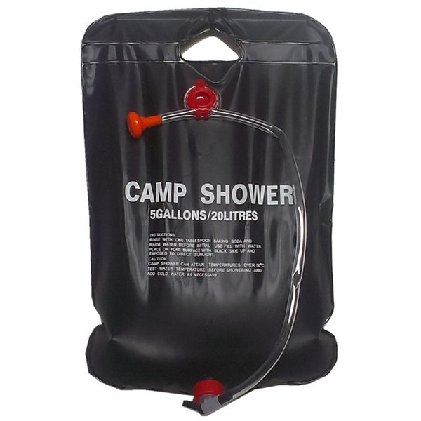 

solar shower camp shower bag 20 liters black