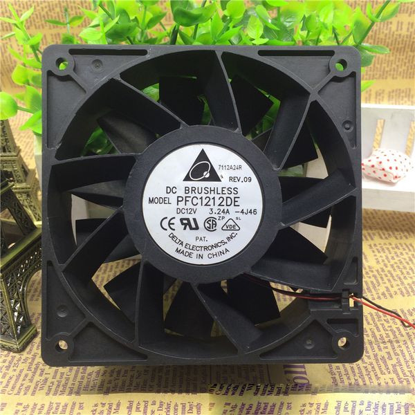 

delta 12038 dc12v 3.24a 57.6w pfc1212de 12cm high-volume heat dissipation fan pwm air blower