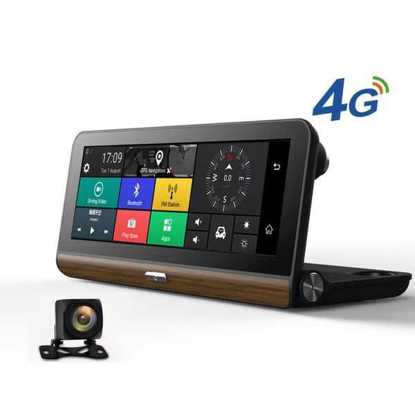 

8 inch 4g android dual lens car dvr gps navigator adas full hd 1080p dash cam auto video registrar navigation recorder