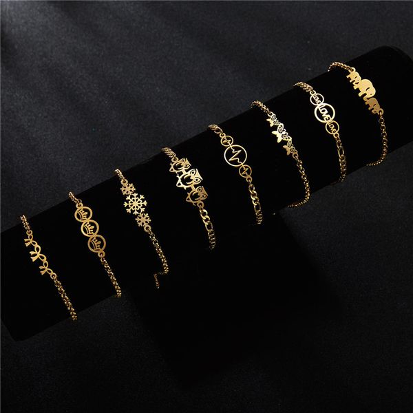 

new stainless steel animal owl elephant bracelets snowflake women charm adjustable bracelets bangle valentine's day gift, Black