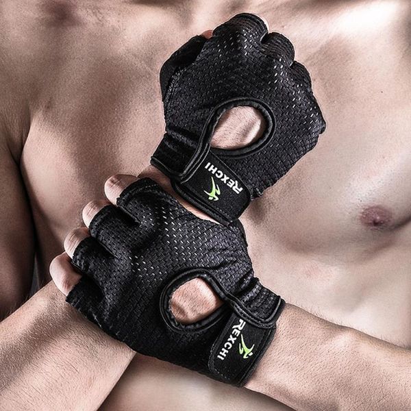 

1 pair crossfit gym gloves for fitness men women half finger workout sports equipment weight lifting bodybuilding hand protector