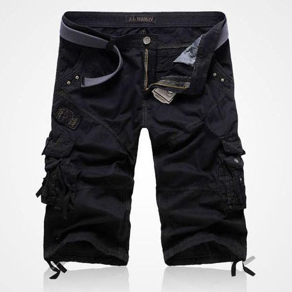 

новая мода мужские комбинезоны брюки обрезанные брюки большой размер 100% хлопка вскользь сыпучие мужчины брюки 6 цвет размер s-2xl, Black