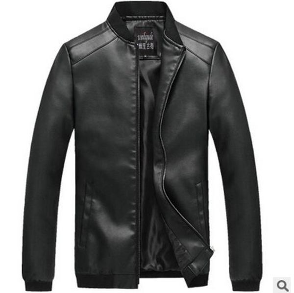 

wholesale 2017 new the spring and autumn period and the pu leather men's cultivate one's morality men's leather jackets, Black