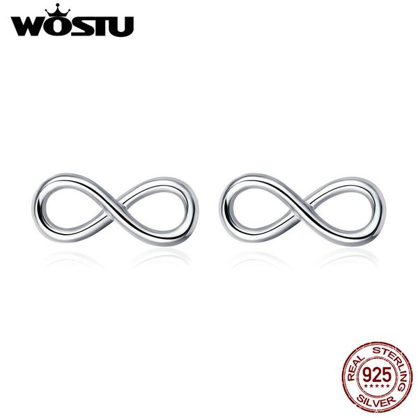 

wostu real 925 sterling silver бесконечная любовь серьги для женщин свадьба обручальное малые серьги серебро 925 ювелирных изделий cqe562, Golden;silver
