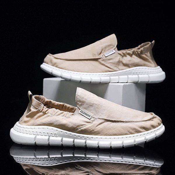 

men's ice silk cool comfortable canvas shoes breathable casual soft non-slip convenient trend walking shoes