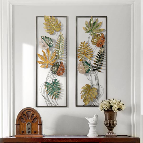 American Wrought Iron 3d Stereo Sticker Wall Decoration Craft Home Livingroom Porch Hanging Plant Flower Mural Accessories Stickers Deco
