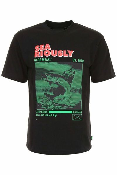 

gcds seariously t-shirt ss19m020054 black size:s-3xl, White;black