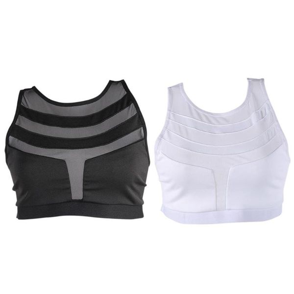 

women sports bra quick dry mesh breathable fitness yoga running vest sports bra wire underwear seamless top, White;black