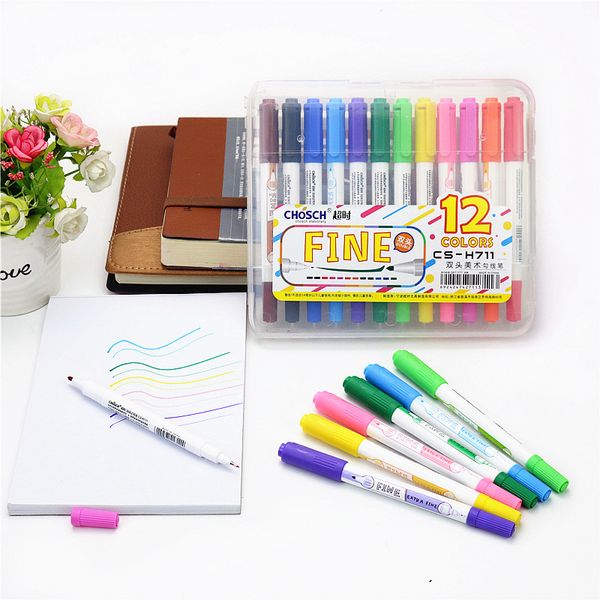 

oily marker smooth surface writing and quick drying painting strokes 12 colors set